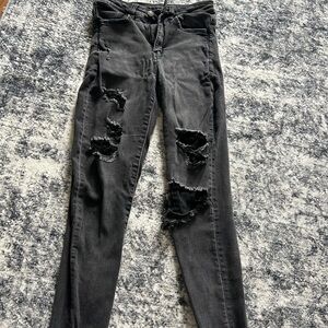 American Eagle Outfitters Next Level Stretch Black Skinny Jeggings Crop